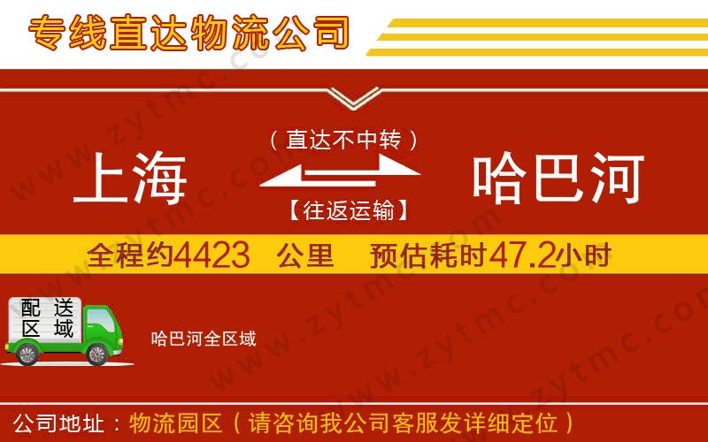 上海到哈巴河物流公司