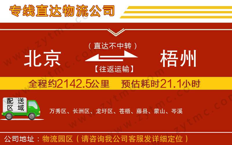 北京到梧州物流專線